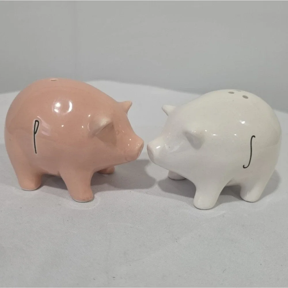 Rae Dunn Pigs Salt And Pepper Shaker‎ Set Farmhouse Kitchen Decor